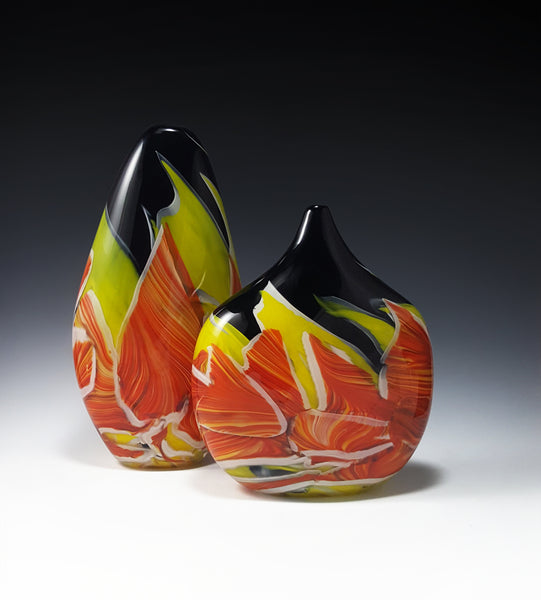 Tall Transformation Vases - Rosetree Blown Glass Studio and Gallery