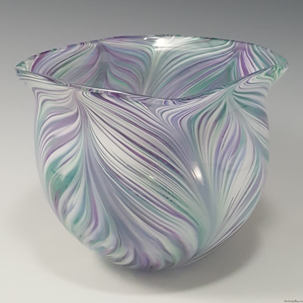 Peacock Bowl - Rosetree Blown Glass Studio and Gallery | New Orleans
