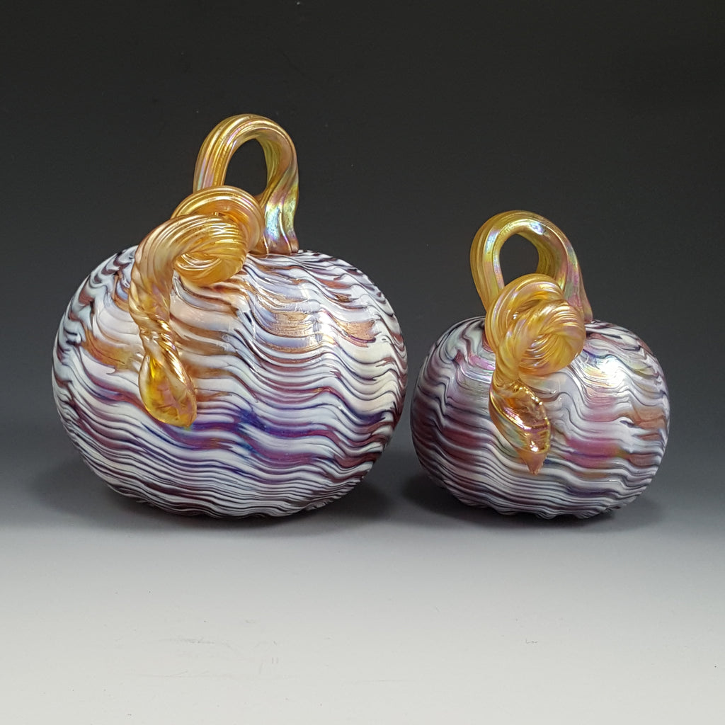 Iridescent Pumpkins - Rosetree Blown Glass Studio and Gallery