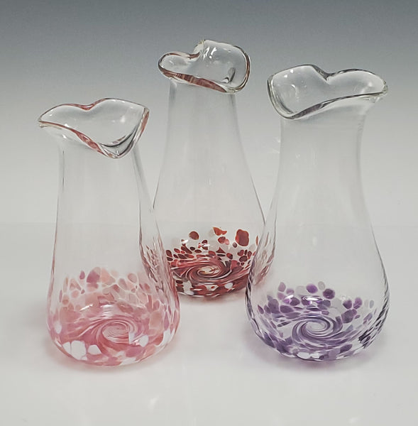 Heart Bud Vases - Rosetree Blown Glass Studio and Gallery | New Orleans
