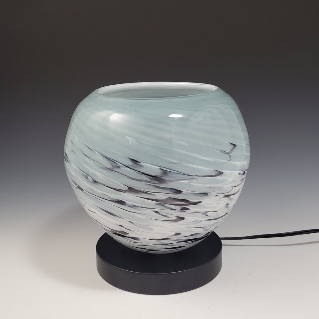 Optic Spiral Round Uplight - Rosetree Blown Glass Studio and Gallery