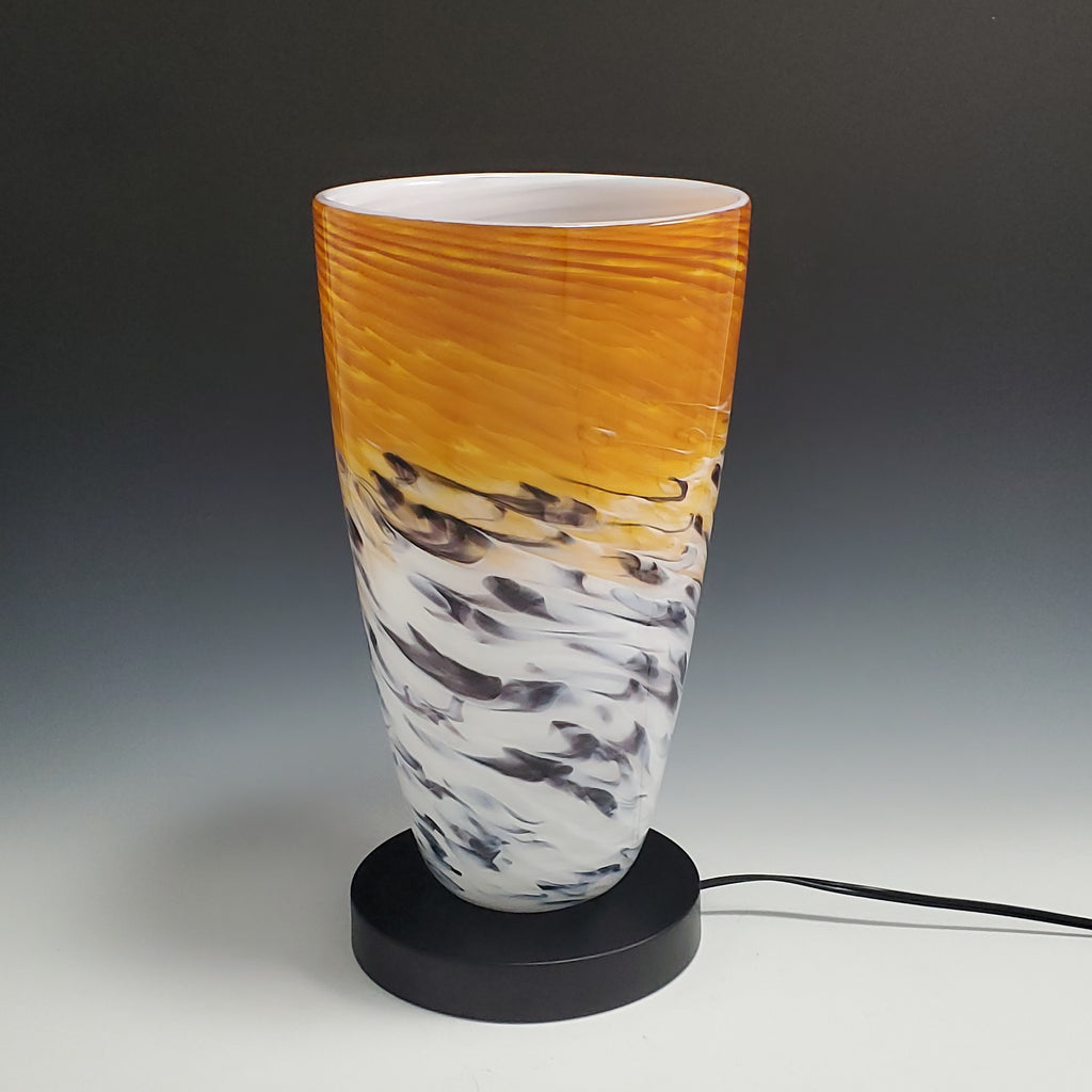 Optic Spiral Cone Uplight - Rosetree Blown Glass Studio and Gallery