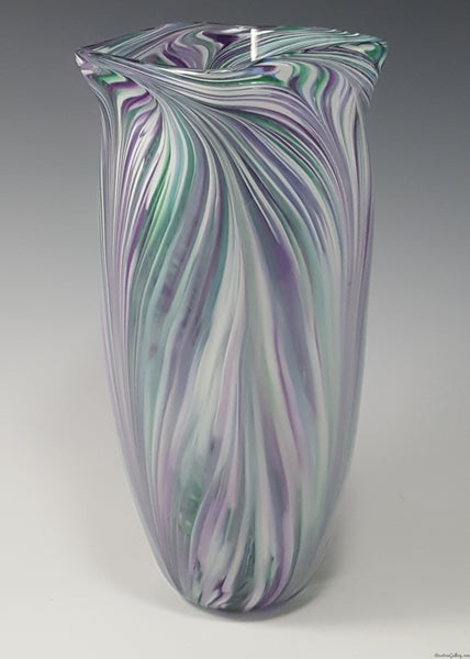 Peacock Vase - Rosetree Blown Glass Studio and Gallery | New Orleans