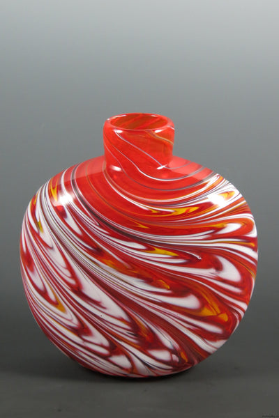Flat Feather Disc Bud Vase - Rosetree Blown Glass Studio and Gallery | New Orleans