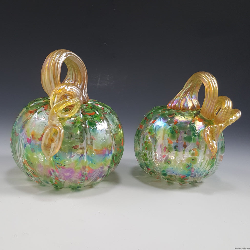 Striped Clear Pumpkin - Rosetree Blown Glass Studio and Gallery | New Orleans