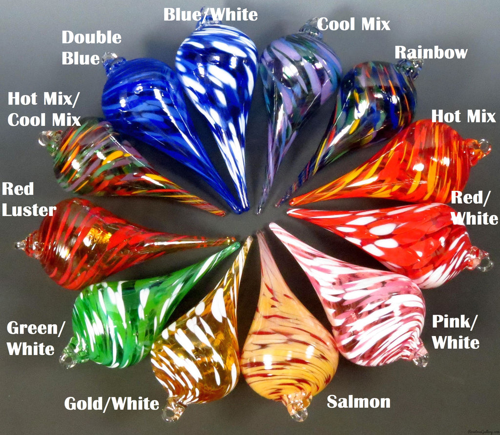 Pointed Ornaments - Rosetree Blown Glass Studio and Gallery | New Orleans