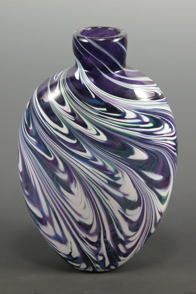 Flat Feather Tall Bud Vase - Rosetree Blown Glass Studio and Gallery | New Orleans