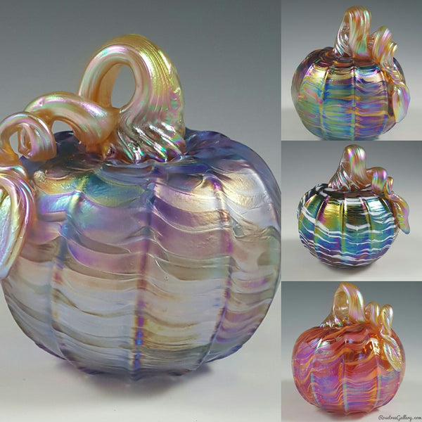 Iridescent Pumpkins - Rosetree Blown Glass Studio and Gallery | New Orleans