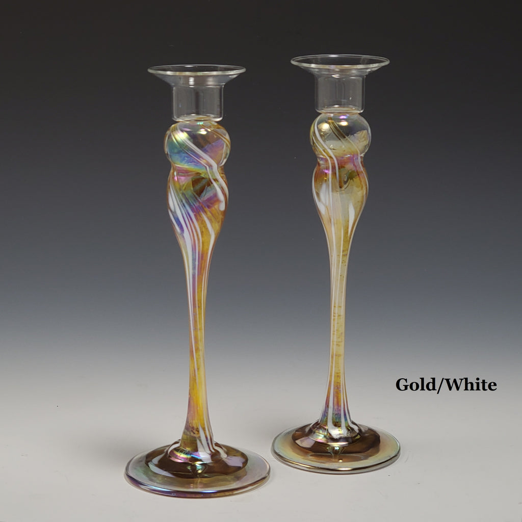 Candlestick Pair - Rosetree Blown Glass Studio and Gallery | New Orleans
