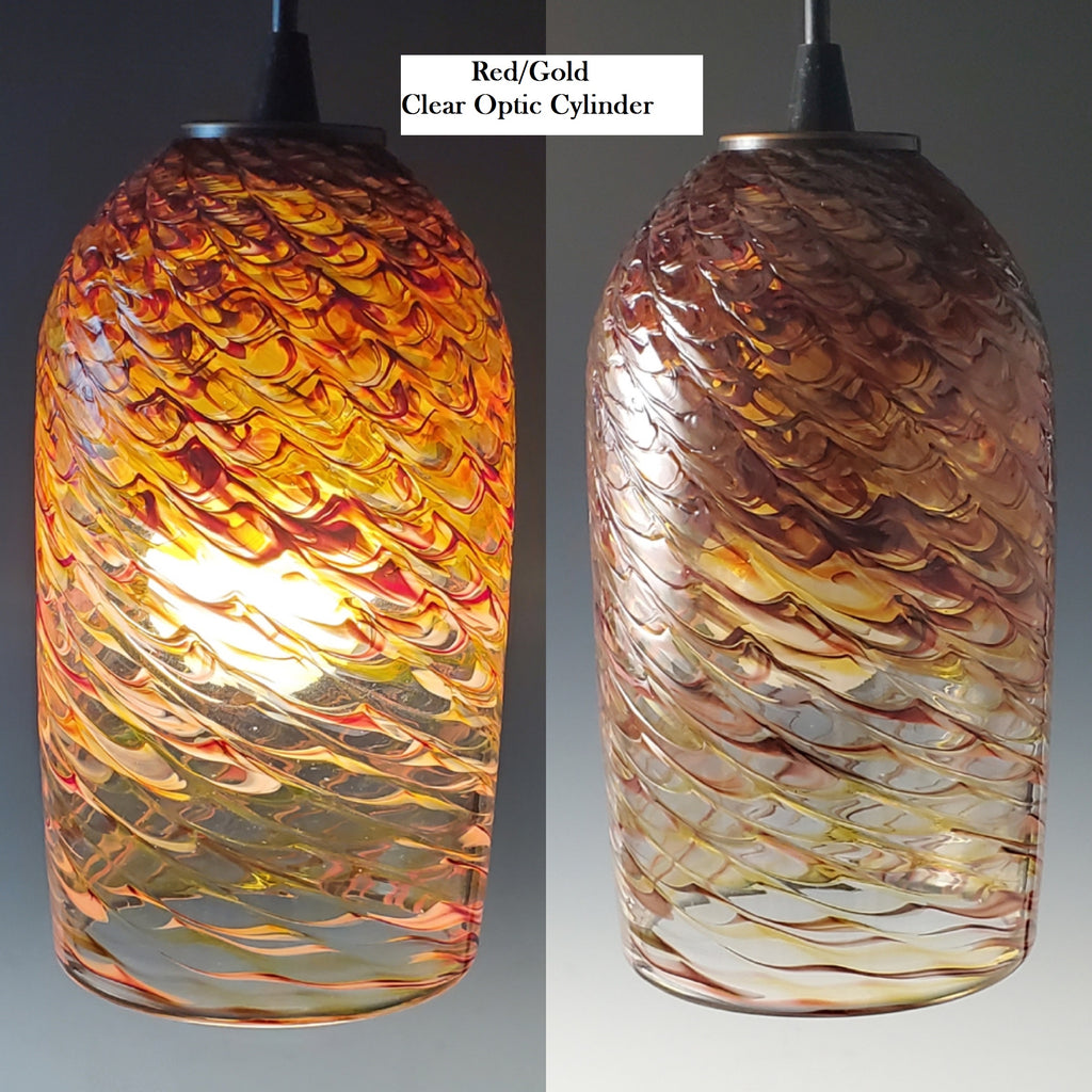 Clear Optic Pendant - Rosetree Blown Glass Studio and Gallery