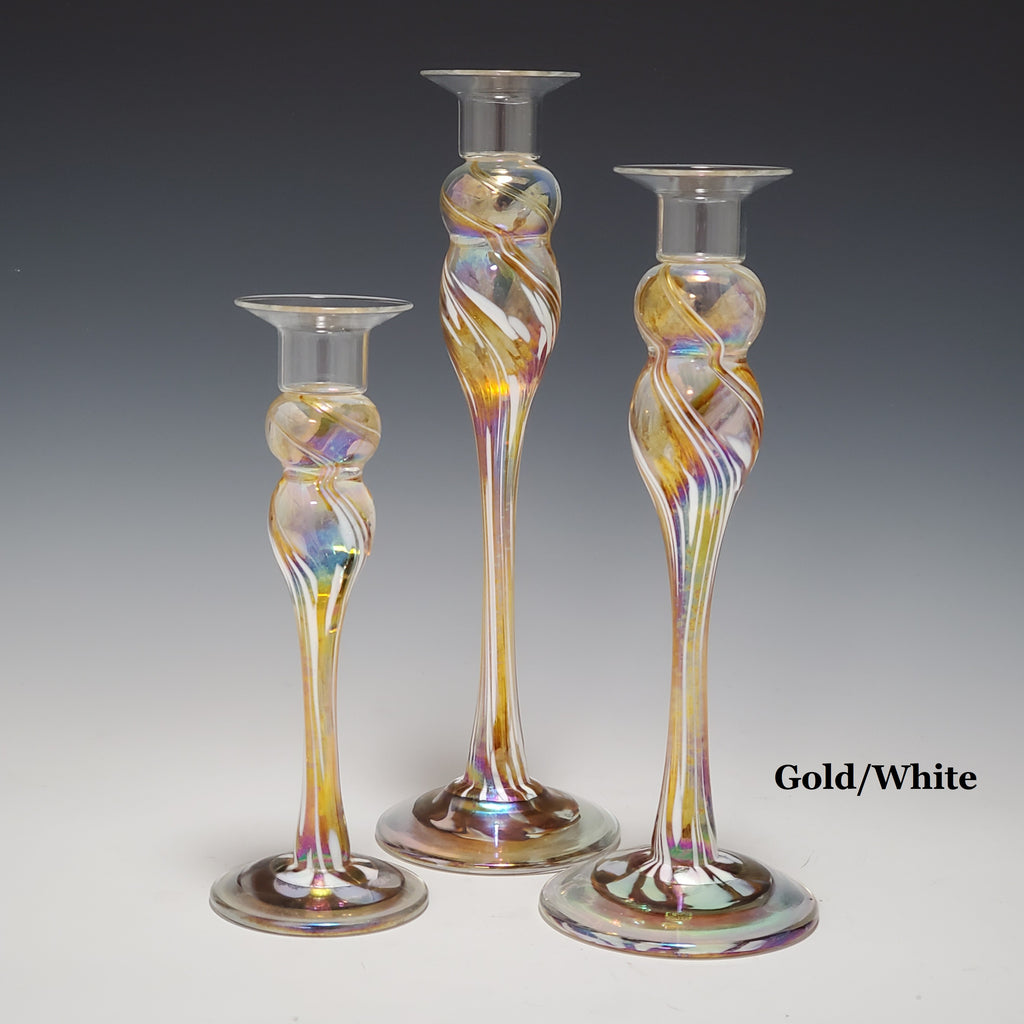 Candlestick Trio - Rosetree Blown Glass Studio and Gallery | New Orleans