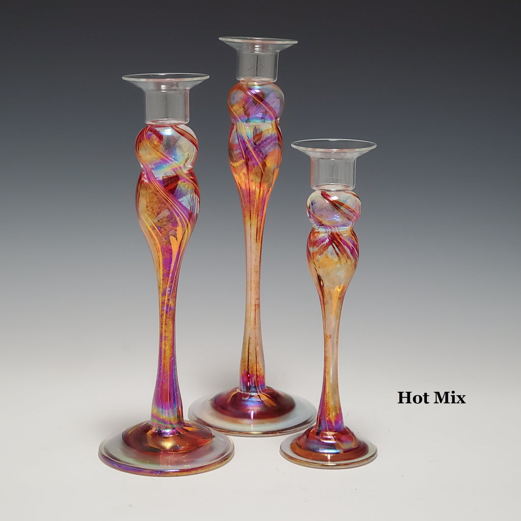 Candlestick Trio - Rosetree Blown Glass Studio and Gallery | New Orleans