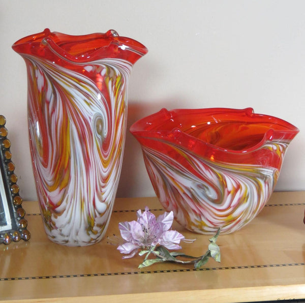 Color Pinched Vase - Rosetree Blown Glass Studio and Gallery | New Orleans