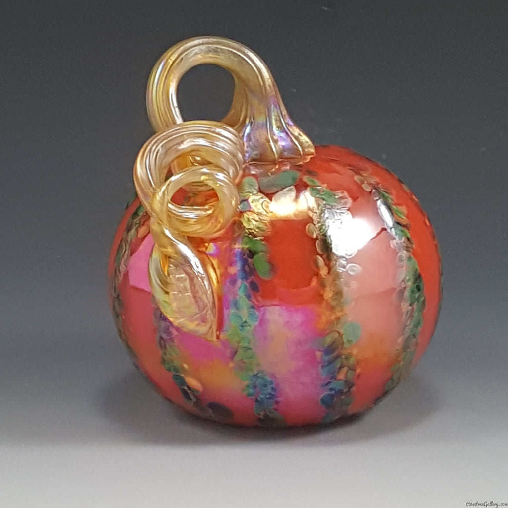 Color Striped Pumpkins - Rosetree Blown Glass Studio and Gallery | New Orleans