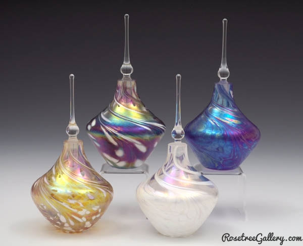 Iridescent Perfume Bottles - Rosetree Blown Glass Studio and Gallery | New Orleans
