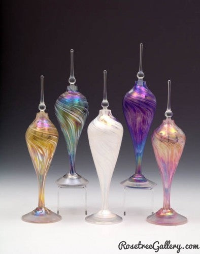 Iridescent Perfume Bottles - Rosetree Blown Glass Studio and Gallery | New Orleans