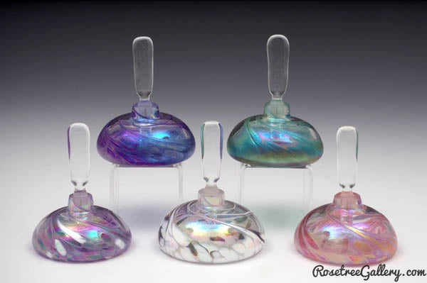 Iridescent Perfume Bottles - Rosetree Blown Glass Studio and Gallery | New Orleans