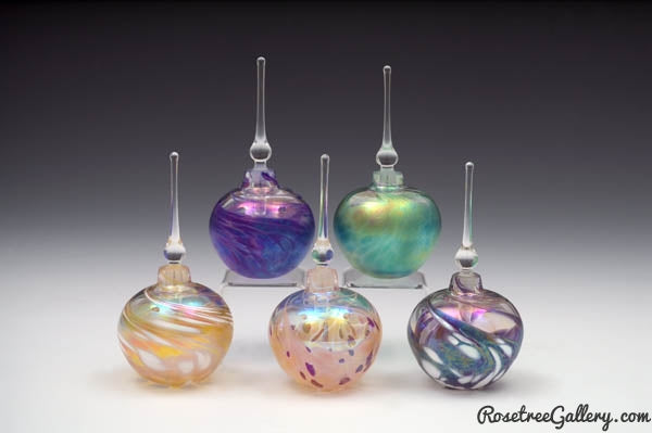 Iridescent Perfume Bottles - Rosetree Blown Glass Studio and Gallery | New Orleans