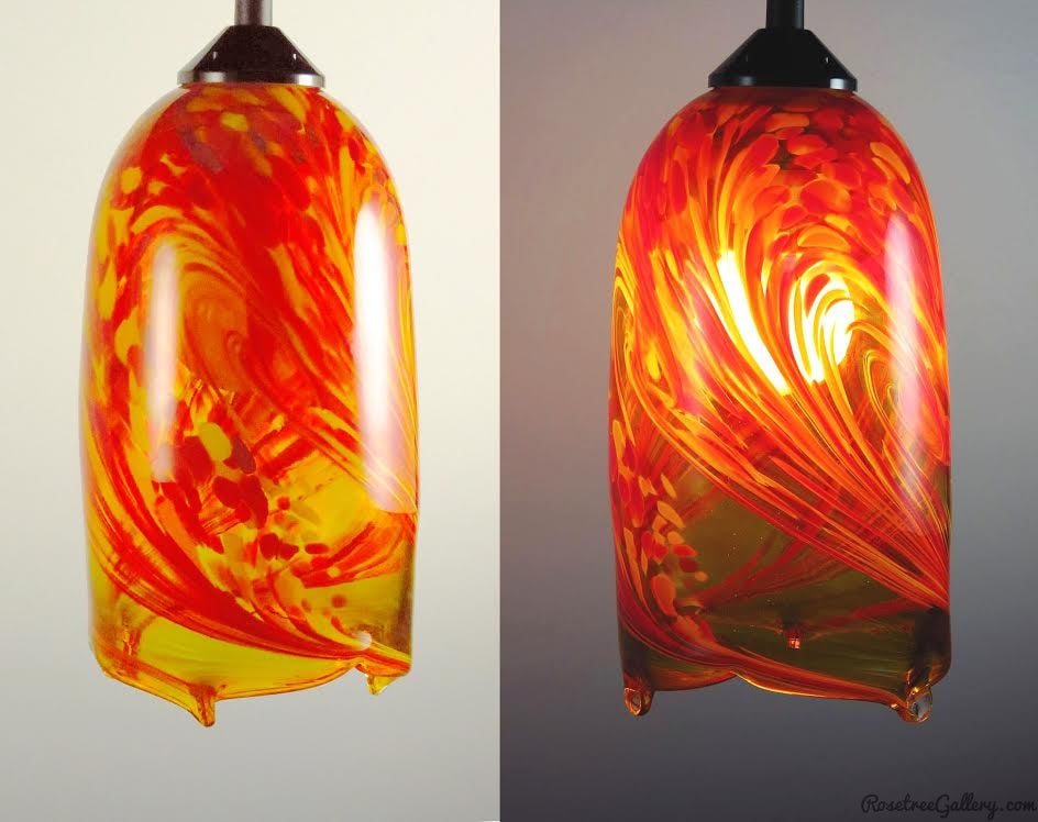 Flame Pendants - Rosetree Blown Glass Studio and Gallery | New Orleans