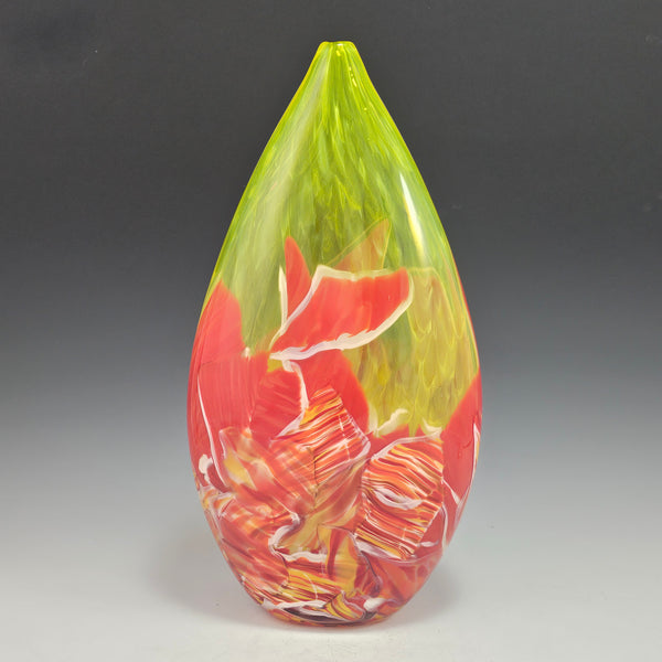 Petite Transformation Pod - Yellow/Red/White - Rosetree Blown Glass Studio and Gallery