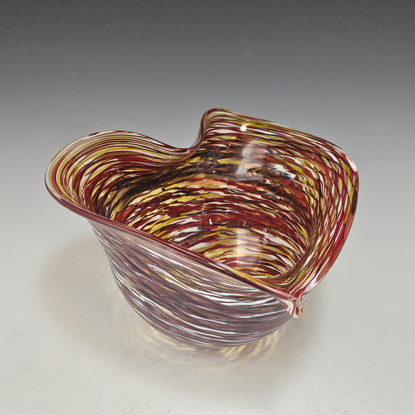Heart Bowl - Red/White - Rosetree Blown Glass Studio and Gallery
