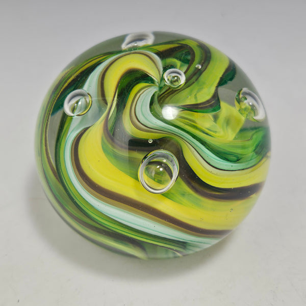 Paperweight - Green/Yellow - Rosetree Blown Glass Studio and Gallery