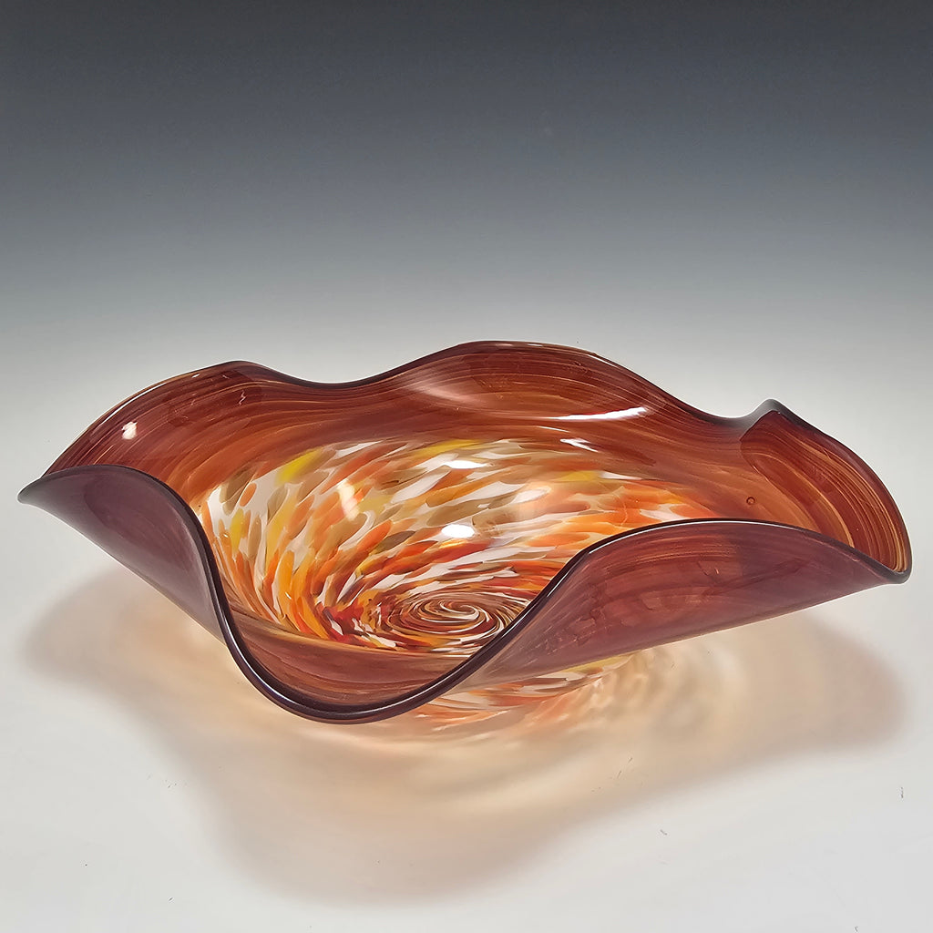 Primo Bowl - Red/Hot Mix - Rosetree Blown Glass Studio and Gallery