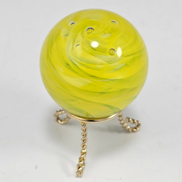 Marble with Stand - Yellow - Rosetree Blown Glass Studio and Gallery