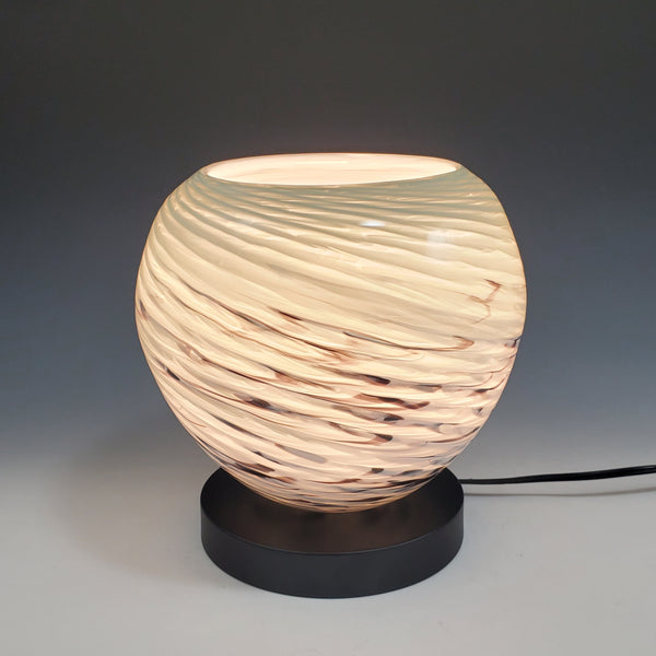 Optic Spiral Round Uplight - Rosetree Blown Glass Studio and Gallery