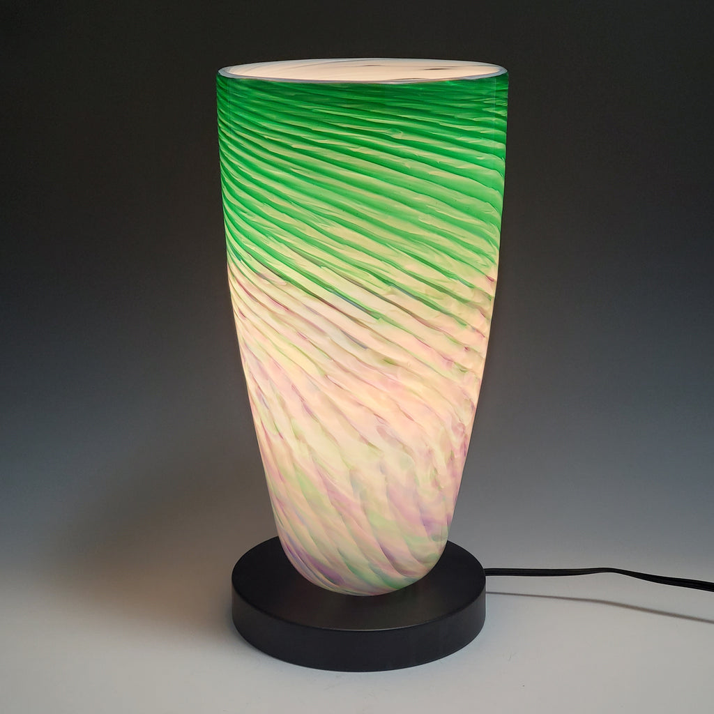 Optic Spiral Cone Uplight - Rosetree Blown Glass Studio and Gallery