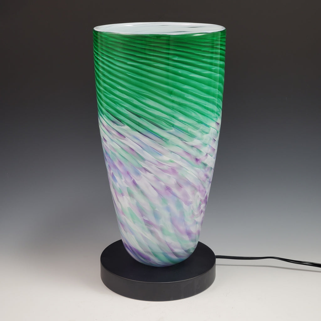 Optic Spiral Cone Uplight - Rosetree Blown Glass Studio and Gallery