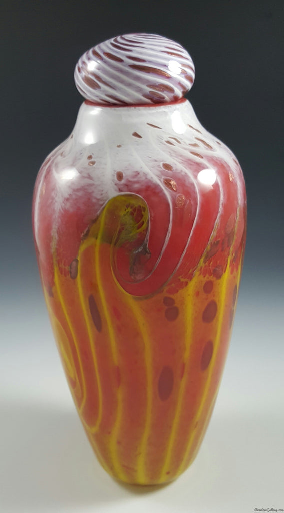 Two Tone Swirl Urn - Rosetree Blown Glass Studio and Gallery | New Orleans