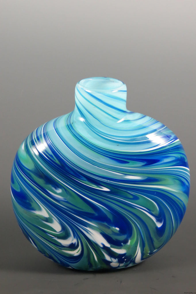 Flat Feather Disc Bud Vase - Rosetree Blown Glass Studio and Gallery | New Orleans