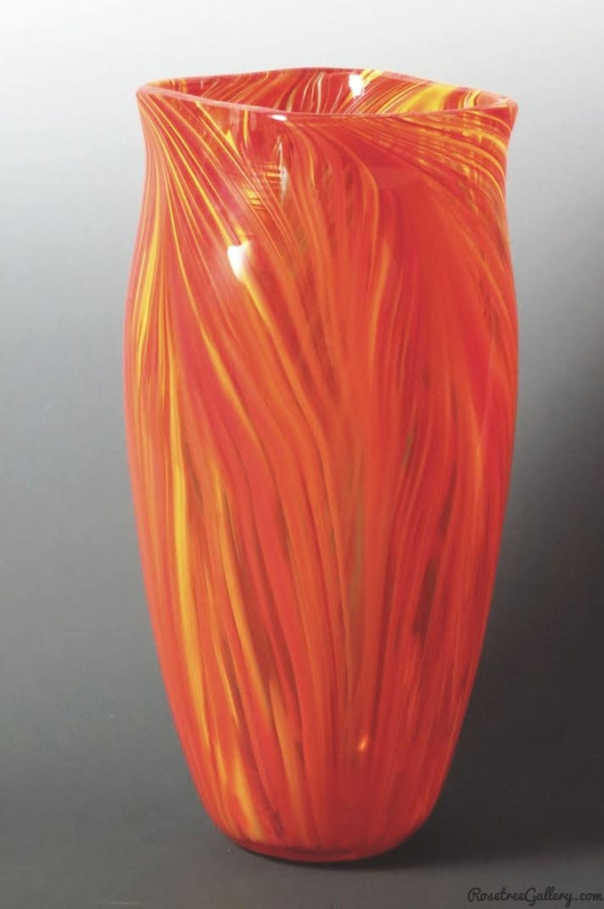 Peacock Vase - Rosetree Blown Glass Studio and Gallery | New Orleans