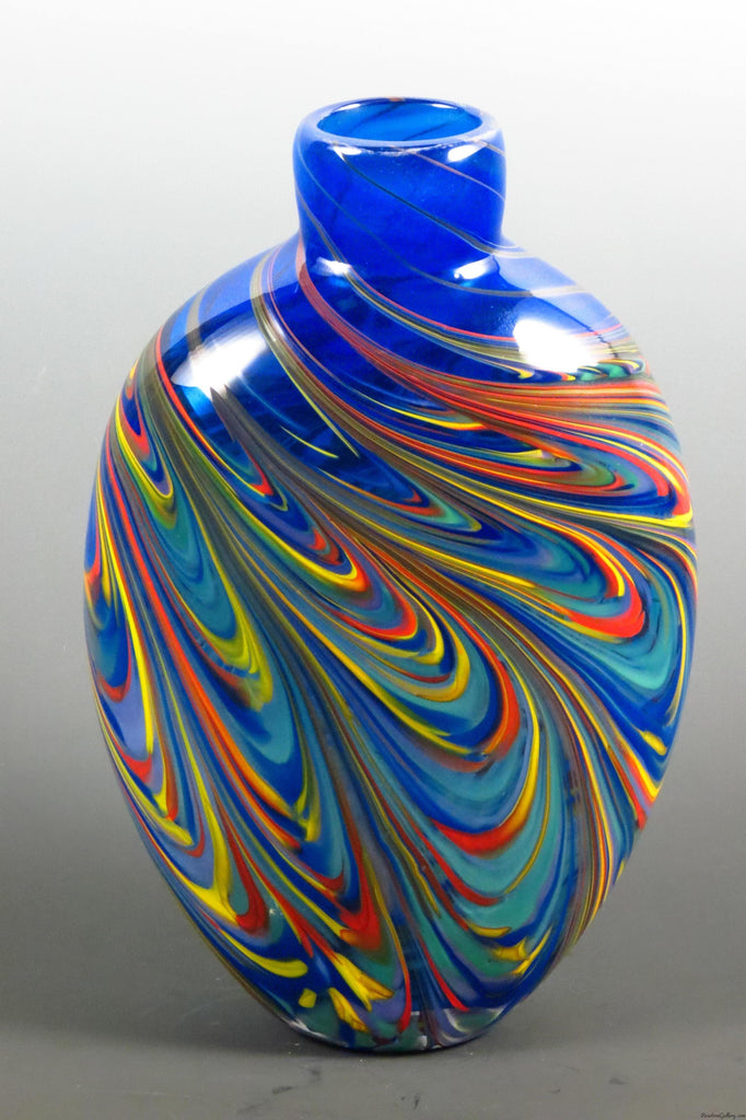 Flat Feather Tall Bud Vase - Rosetree Blown Glass Studio and Gallery | New Orleans
