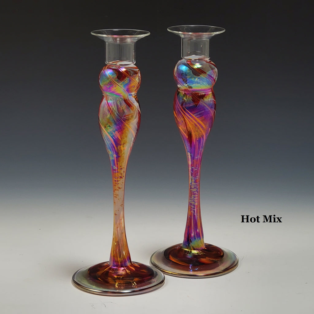 Candlestick Pair - Rosetree Blown Glass Studio and Gallery | New Orleans