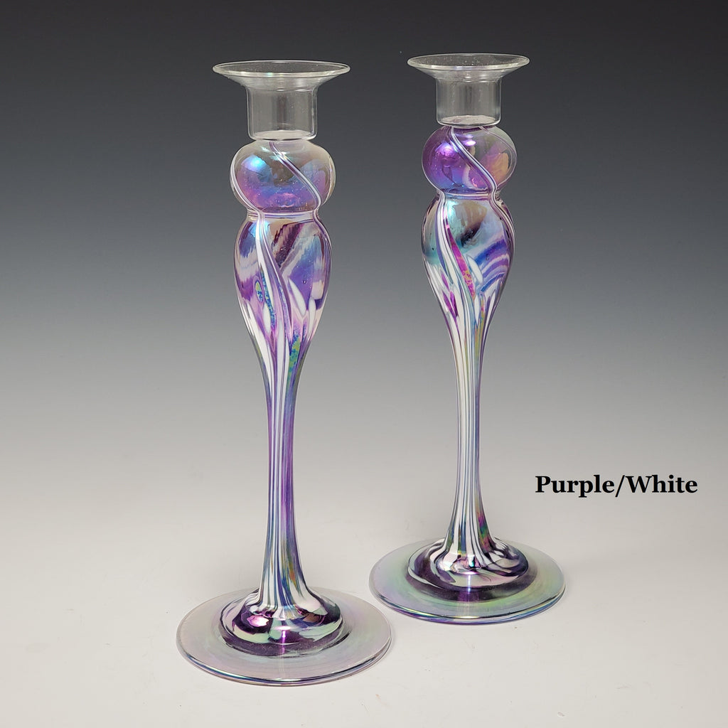 Candlestick Pair - Rosetree Blown Glass Studio and Gallery | New Orleans