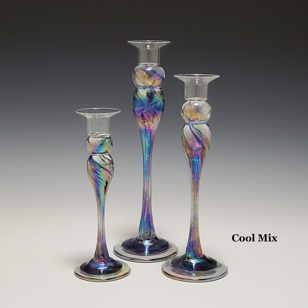 Candlestick Trio - Rosetree Blown Glass Studio and Gallery | New Orleans