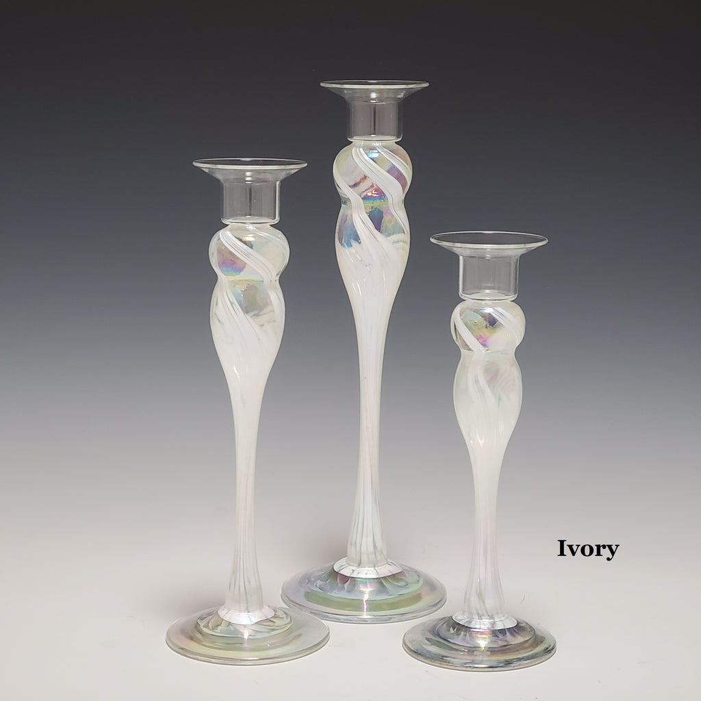 Candlestick Trio - Rosetree Blown Glass Studio and Gallery | New Orleans