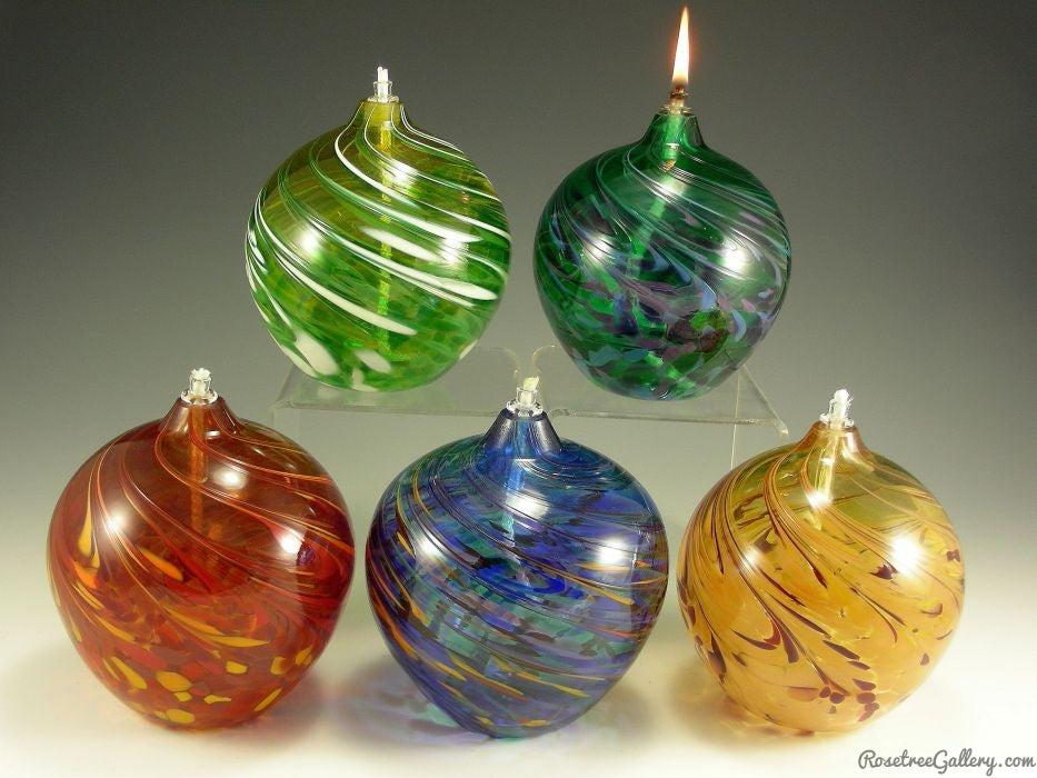 Round Oil Candle - Rosetree Blown Glass Studio and Gallery | New Orleans