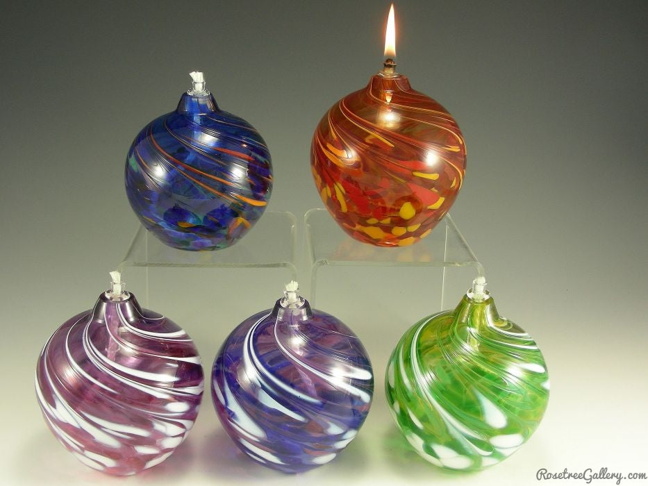 Round Oil Candle - Rosetree Blown Glass Studio and Gallery | New Orleans