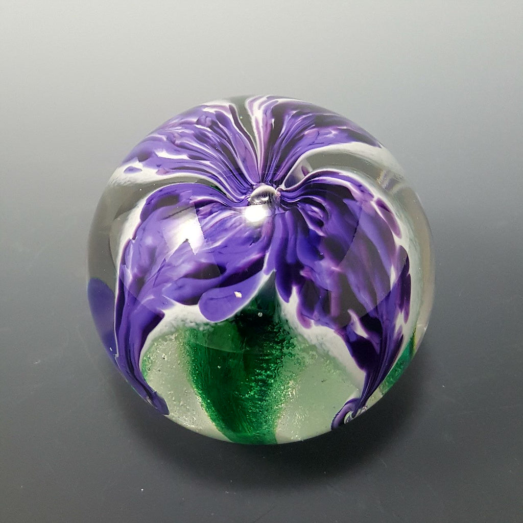 Memorial Glass - Flower Globe or Paperweight - Rosetree Blown Glass Studio and Gallery