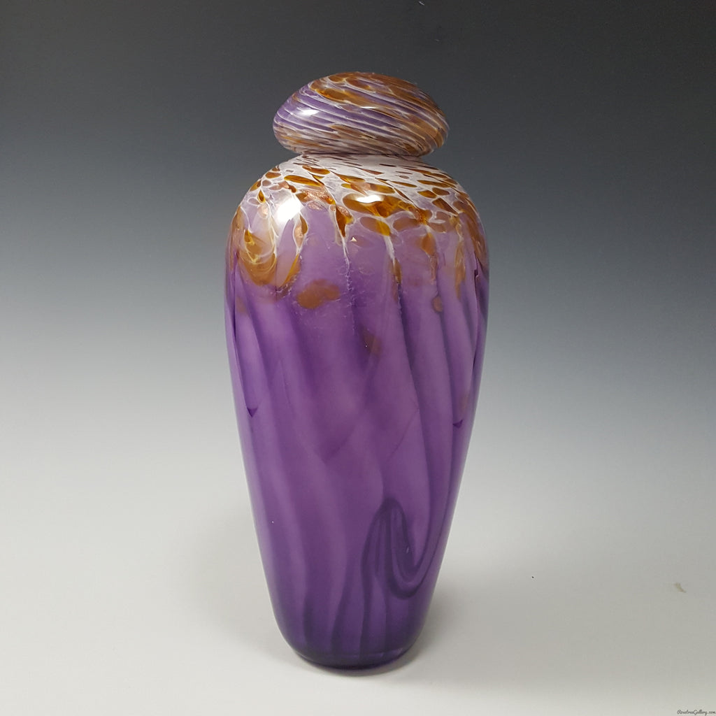 Two Tone Swirl Urn - Rosetree Blown Glass Studio and Gallery | New Orleans