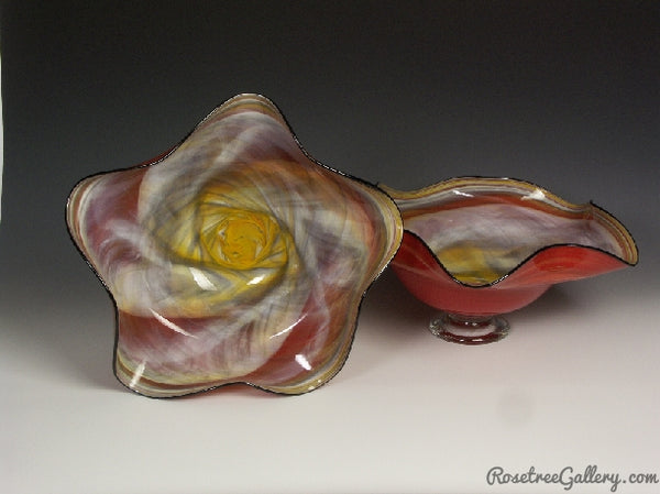 Wavy Bowl  Rosetree Blown Glass